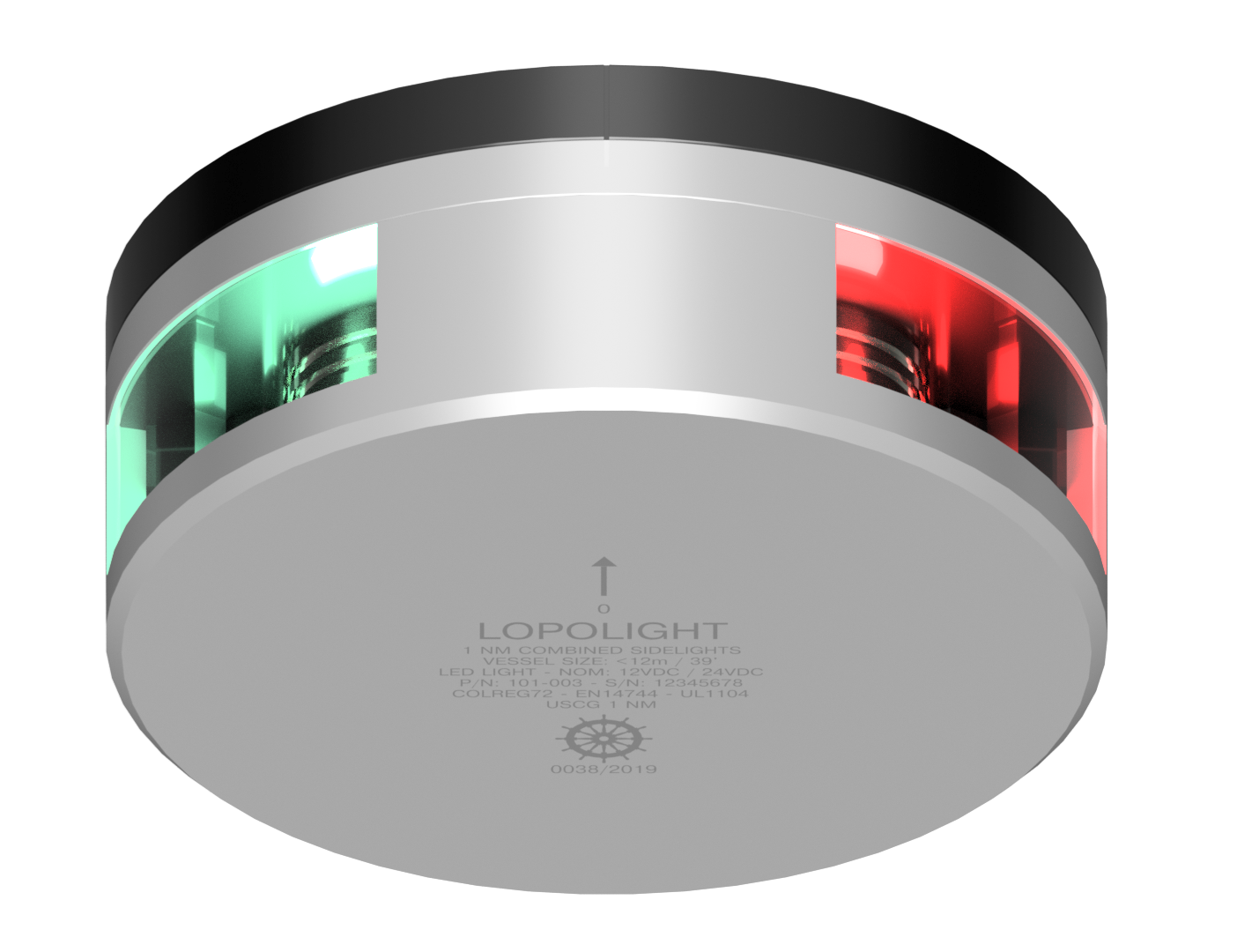 2nm 2x112,5° Red/Green, upside-down w/FB base